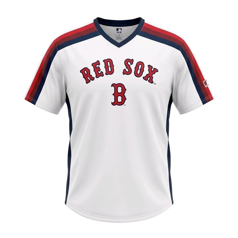 Cooperstown Collection Boston Red Sox MLB Jersey Mens 2XL White V-Neck True Fan